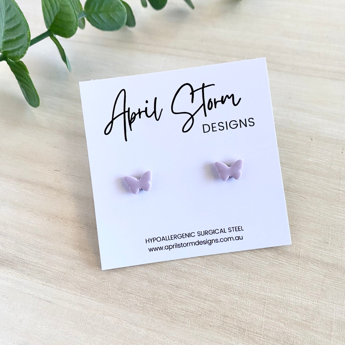 Butterfly Stud Earrings - Lilac