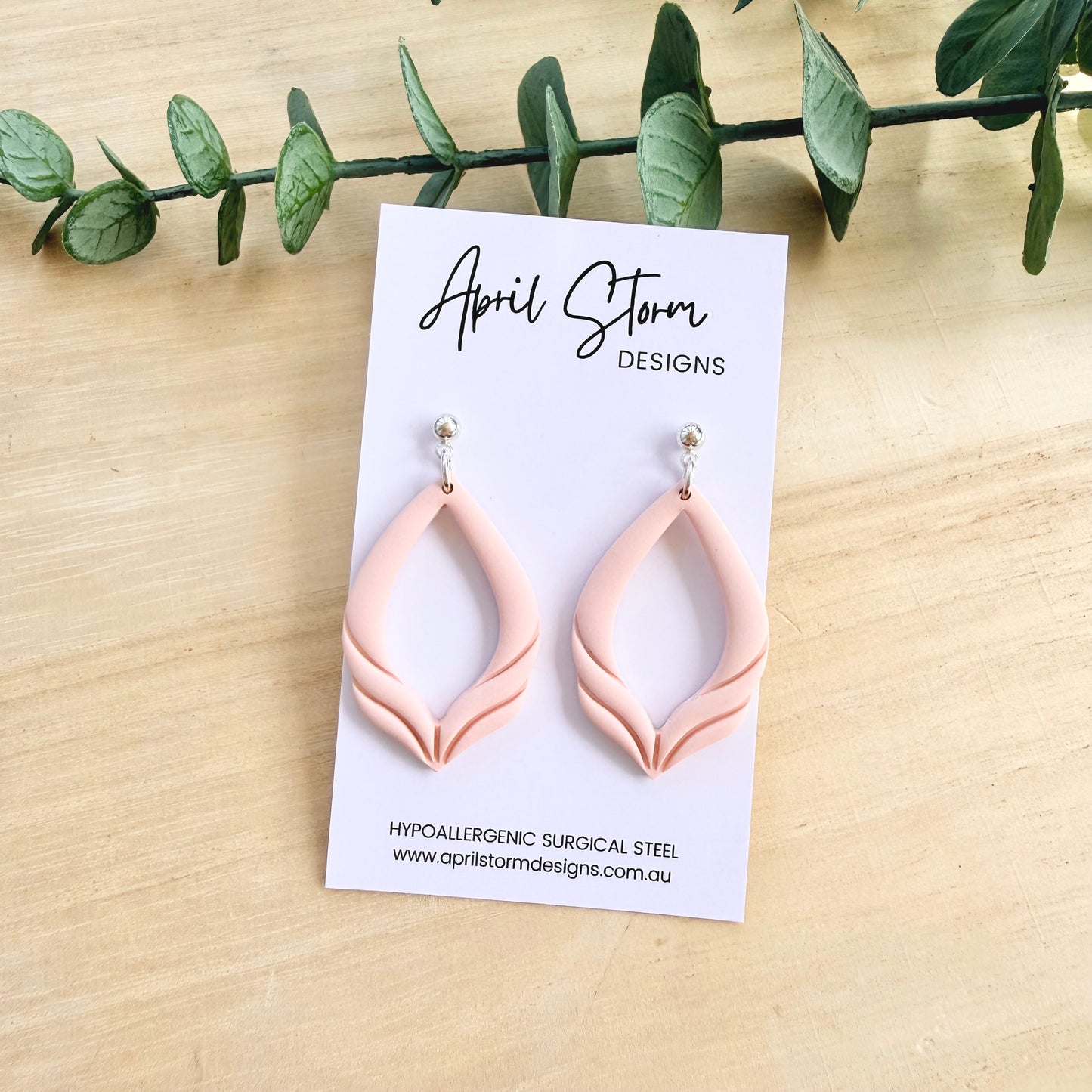 Statement Dangles - Peach