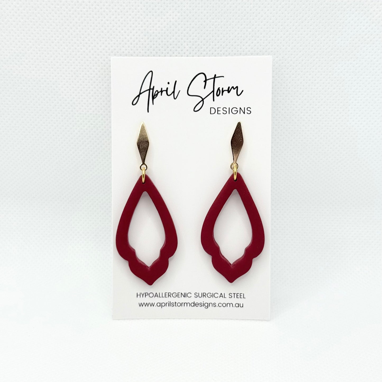 Statement Dangles - Dark Red