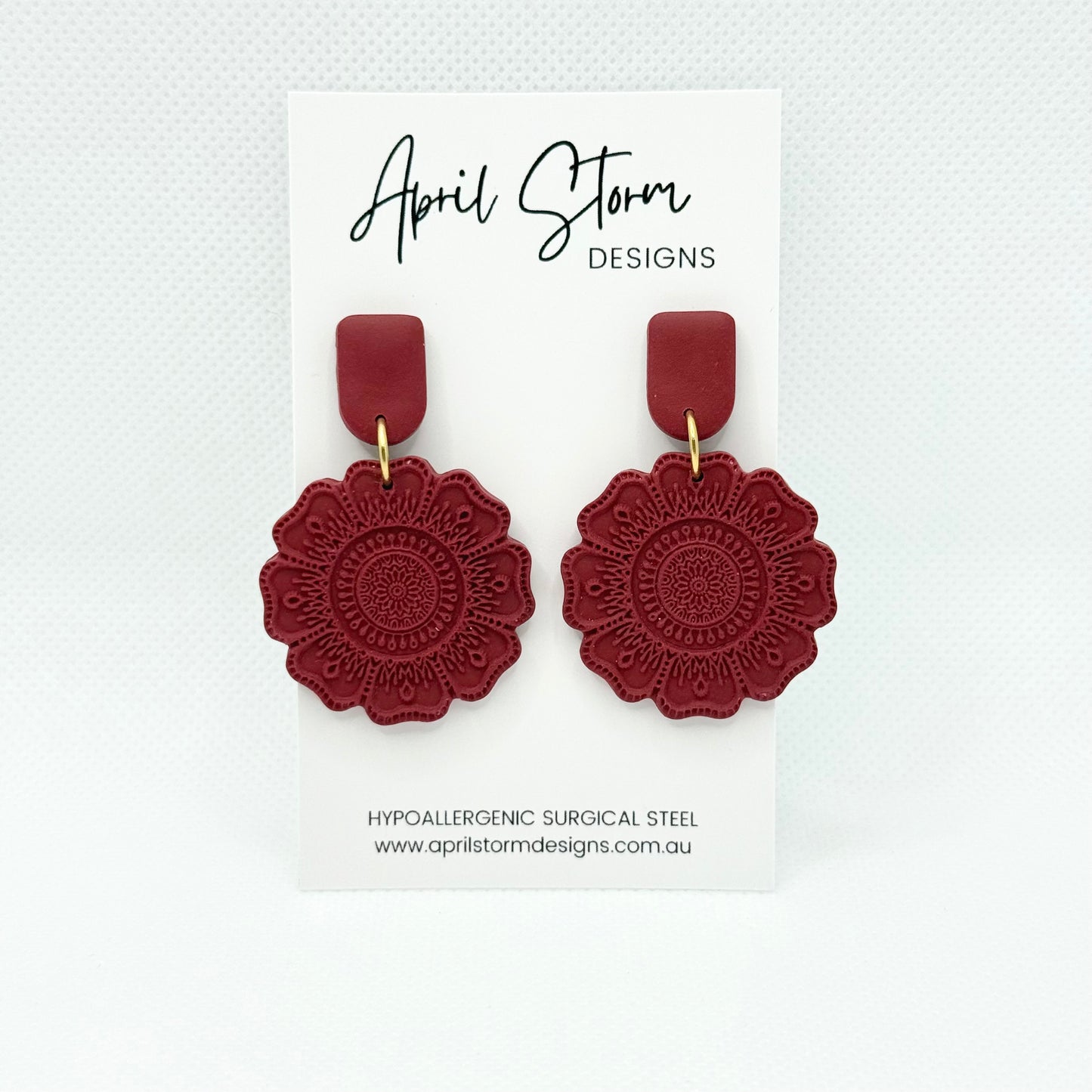 Statement Dangles - Dark Red