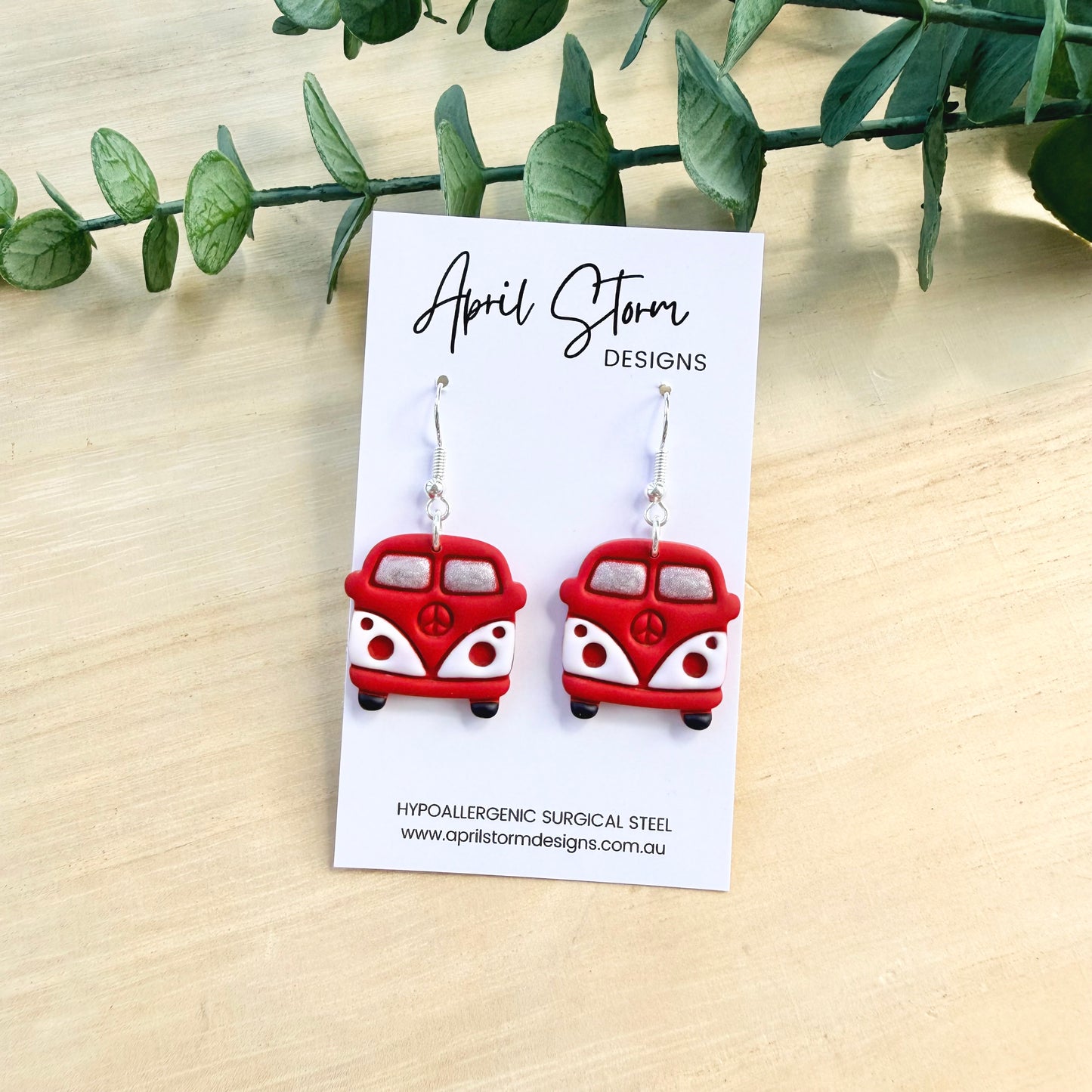 Kombi Statement Dangles - Red