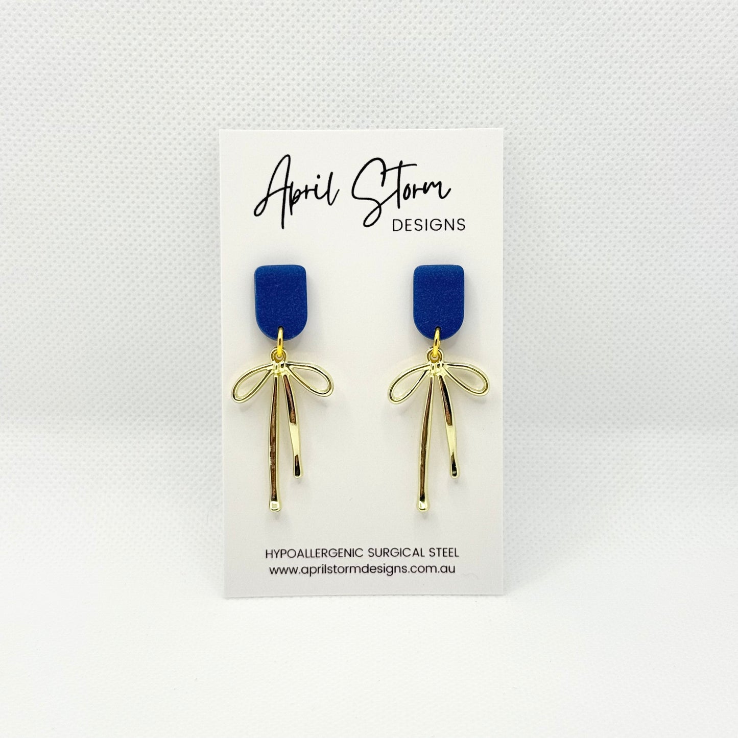 Statement Dangles - Navy