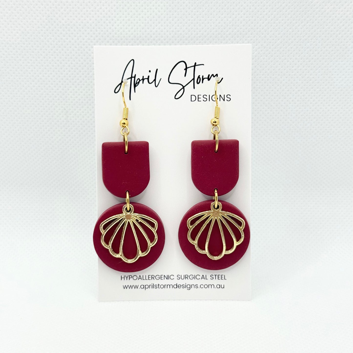 Statement Dangles - Dark Red