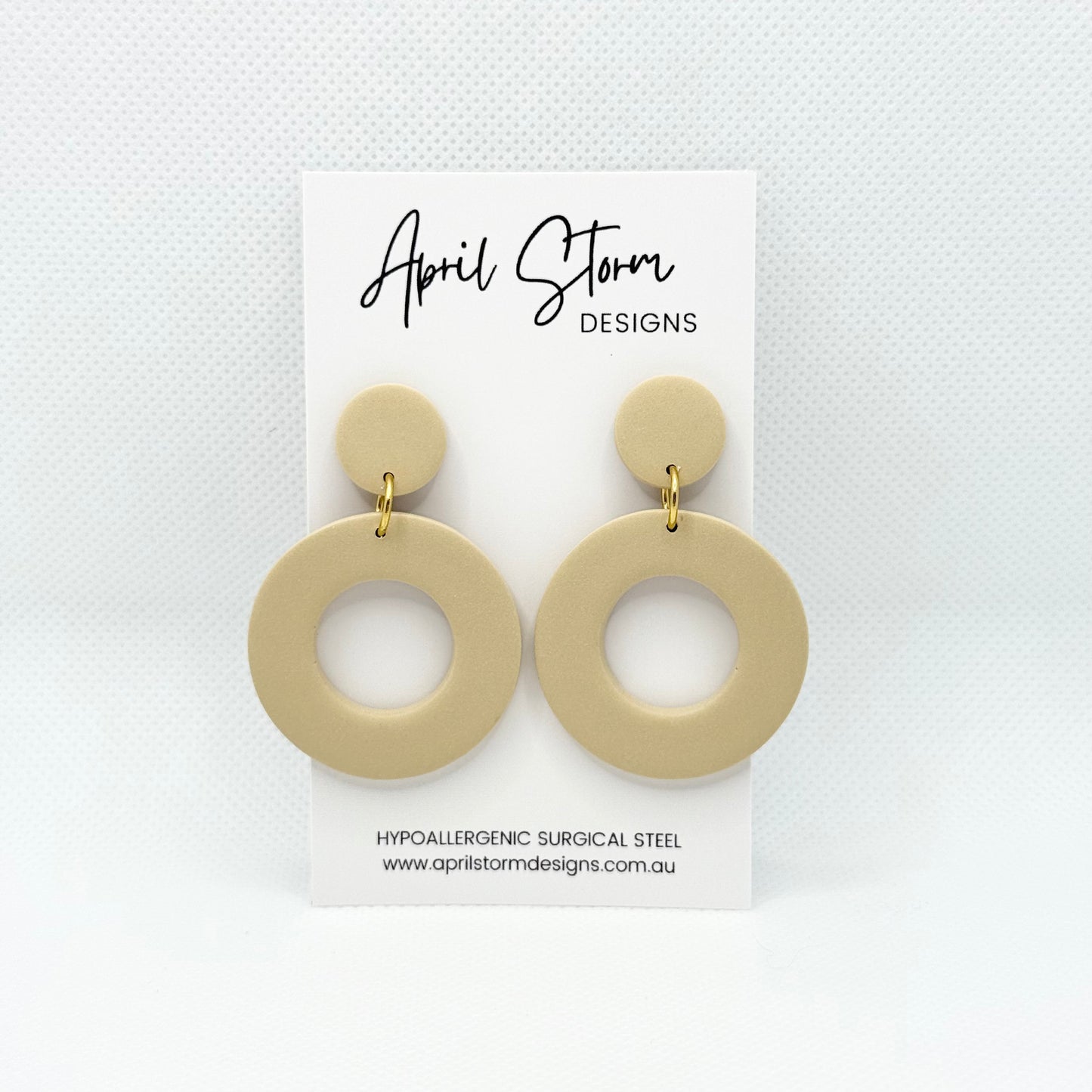 Statement Dangles - Beige