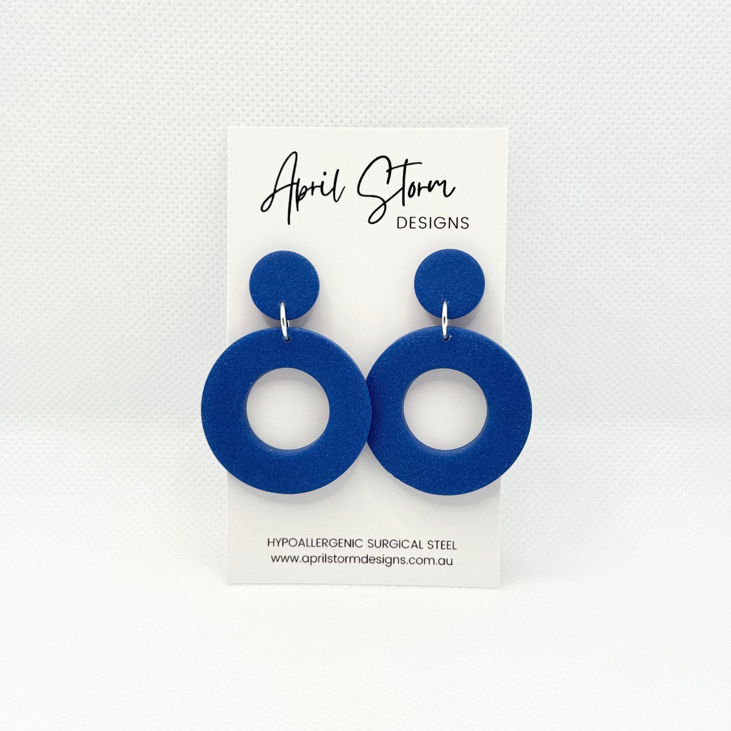 Statement Dangles - Navy