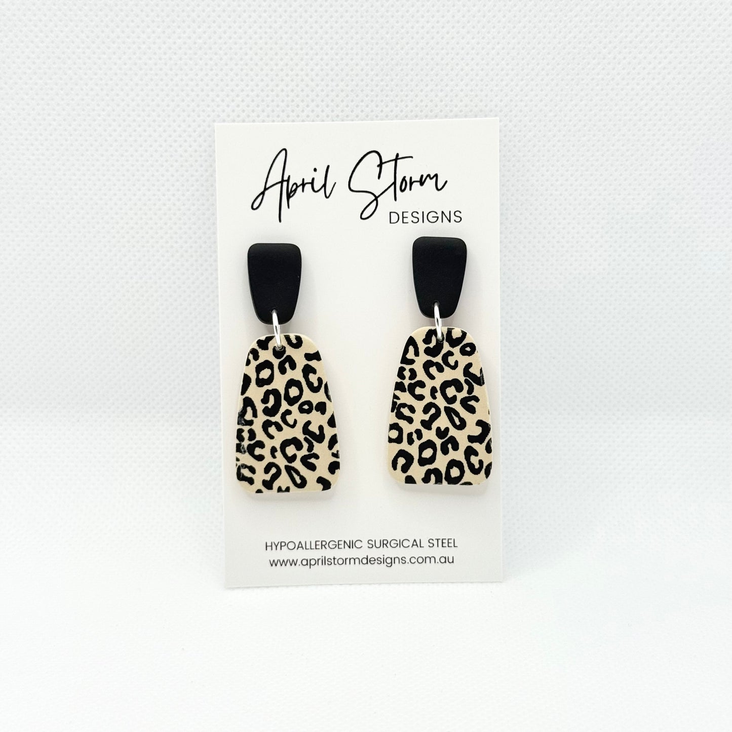 Statement Dangles - Leopard Print