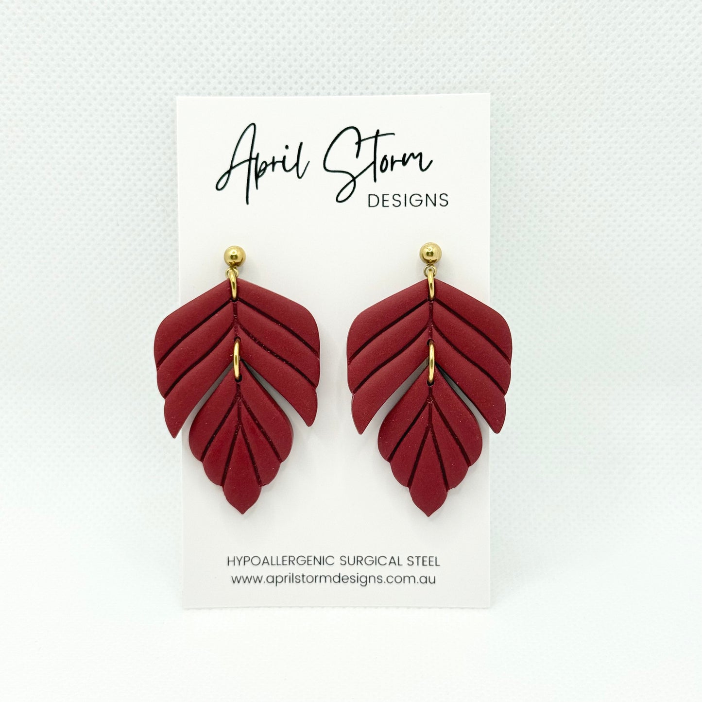 Statement Dangles - Dark Red