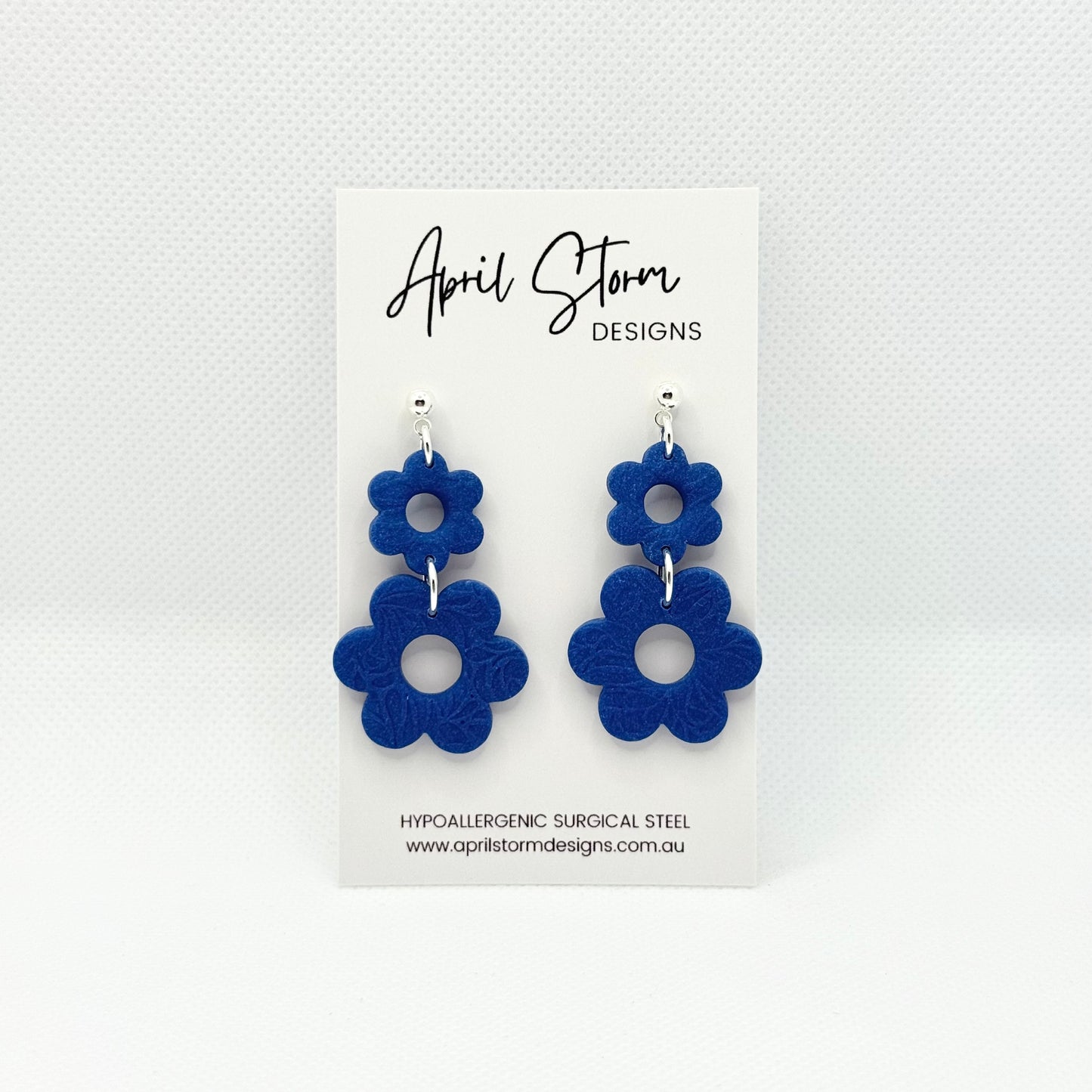 Statement Dangles - Navy