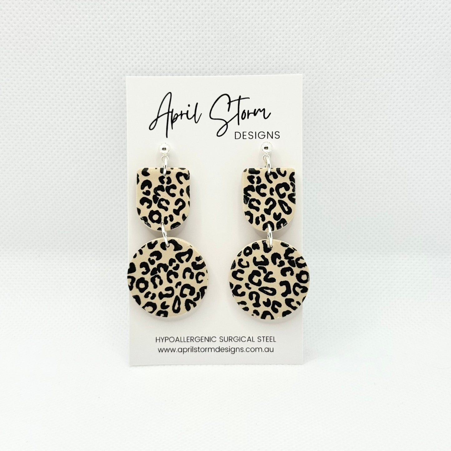 Statement Dangles - Leopard Print