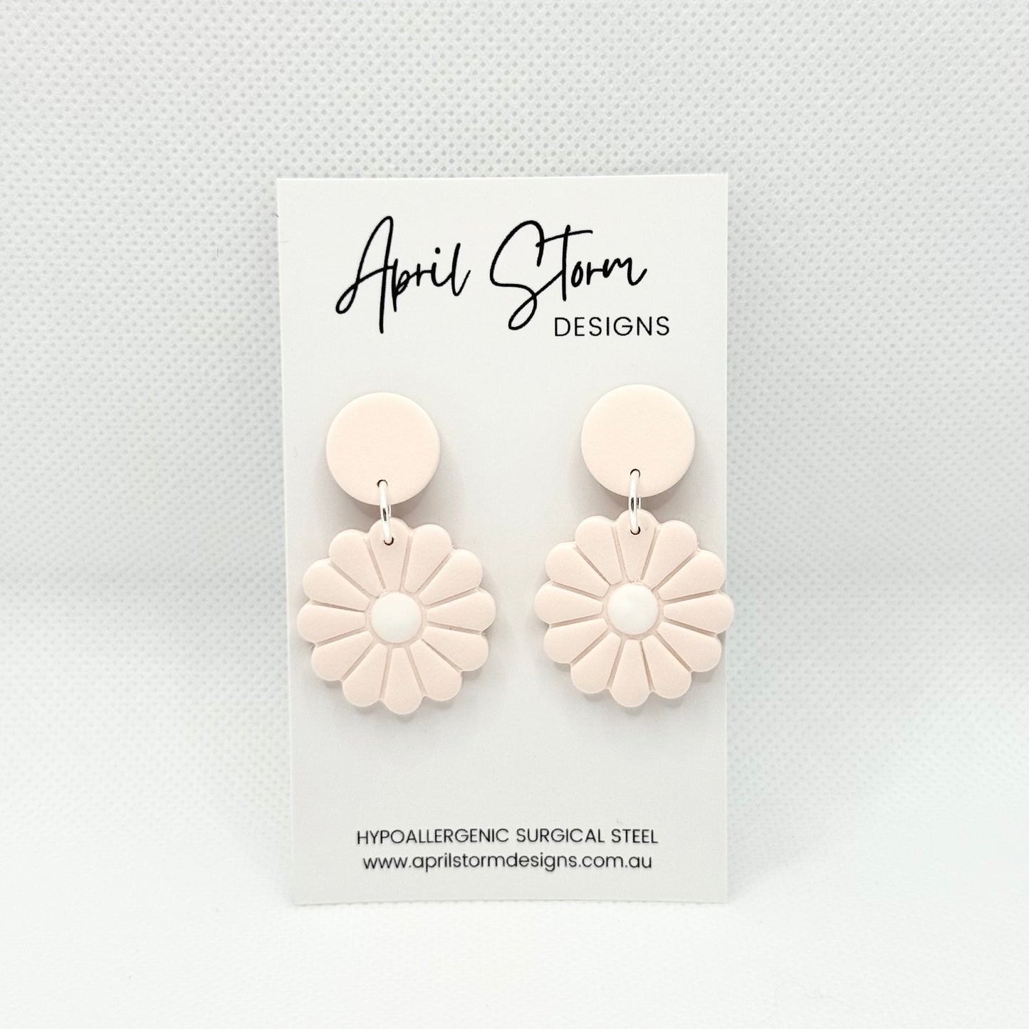 Daisy Statement Dangles - Baby Pink