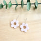 Flower Hoop Earrings - Light Pink