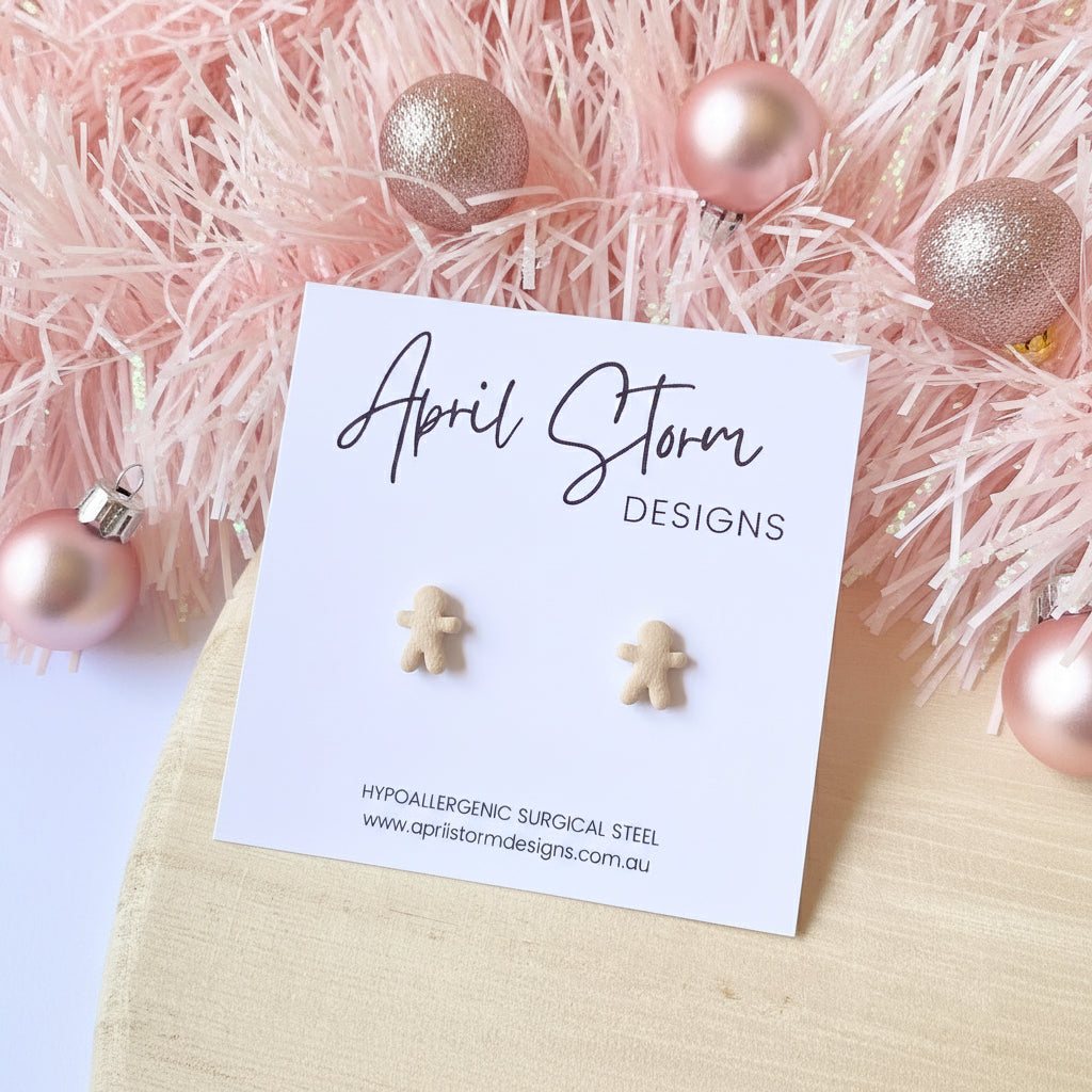 Mini Gingerbread Stud Earrings