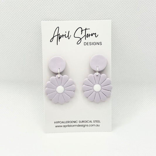 Daisy Statement Dangles - Lilac