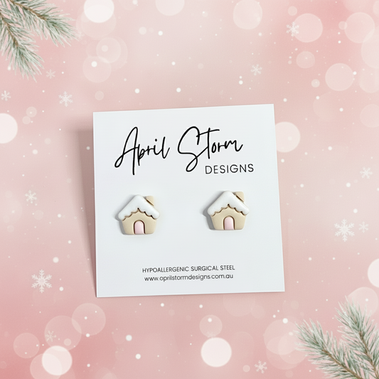 Gingerbread House Stud Earrings