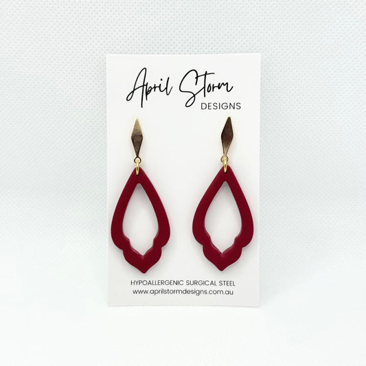 Statement Dangles - Dark Red