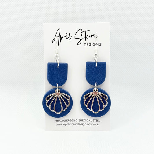Statement Dangles - Navy