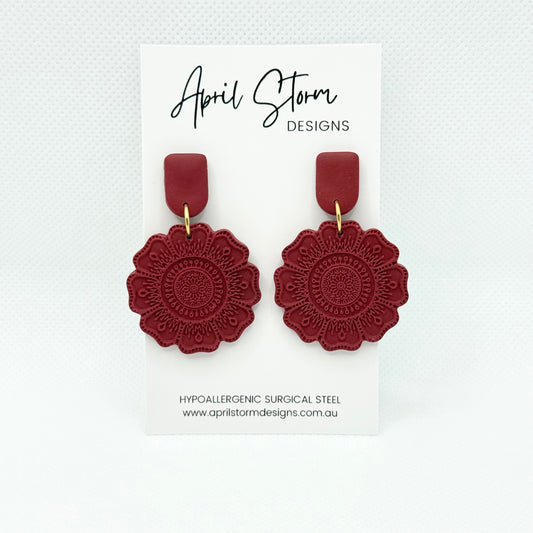 Statement Dangles - Dark Red