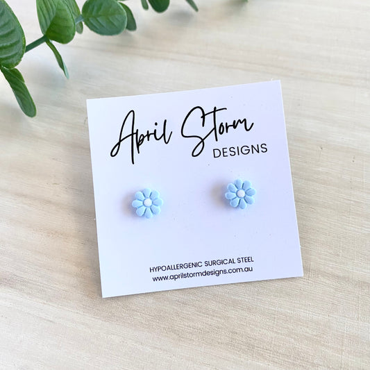 Daisy Stud Earrings - Blue