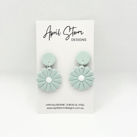 Daisy Statement Dangles - Glacier