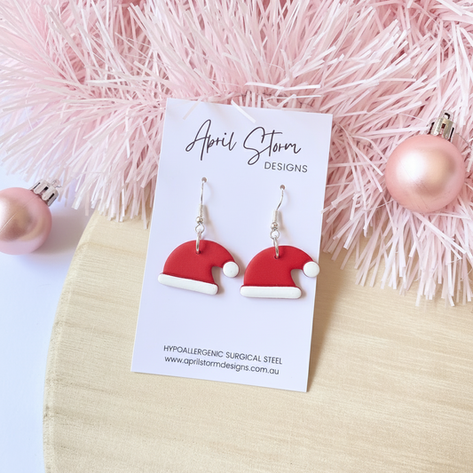 Santa Hat Dangles - Red