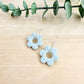 Flower Hoop Earrings - Soft Mint
