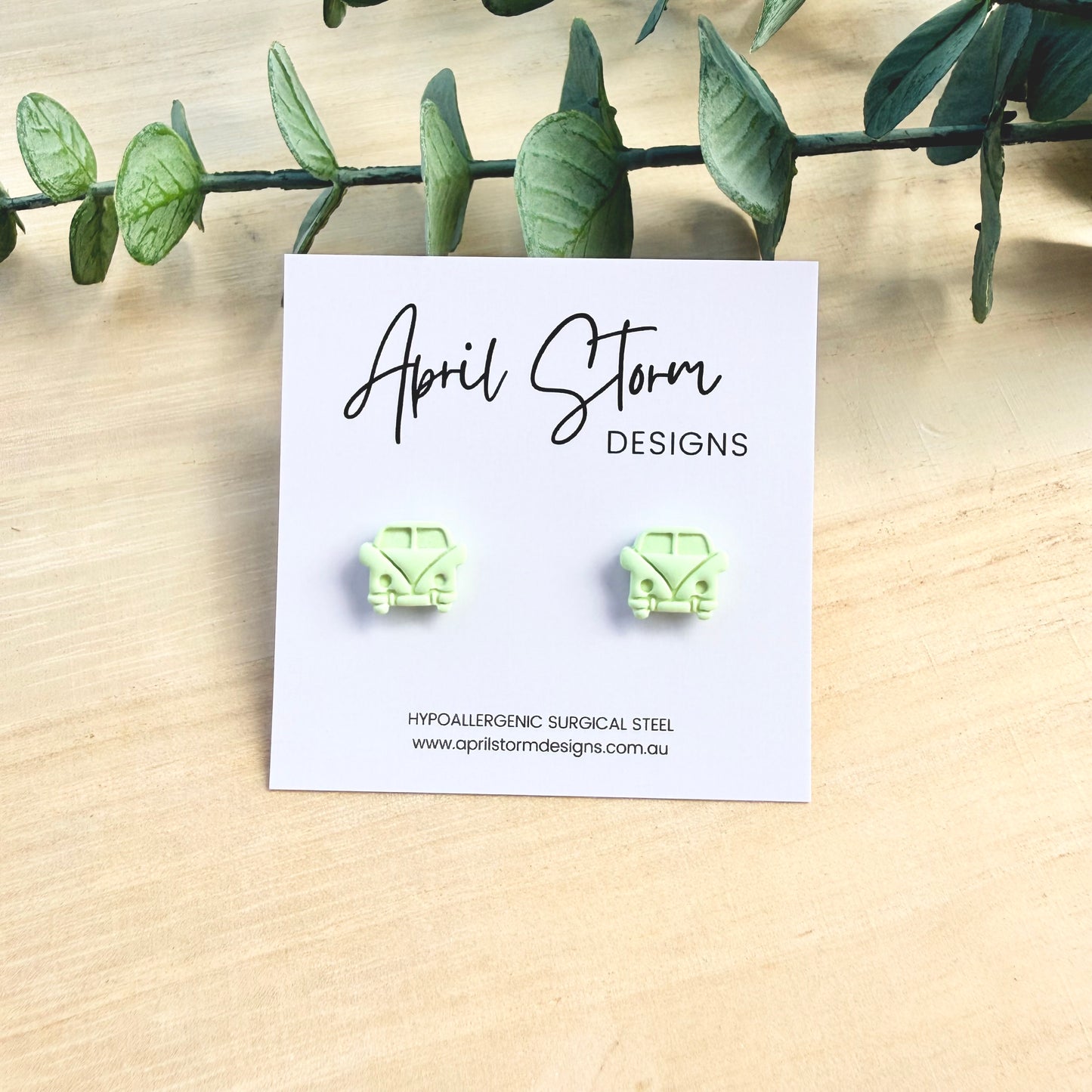 Kombi Stud Earrings - Green
