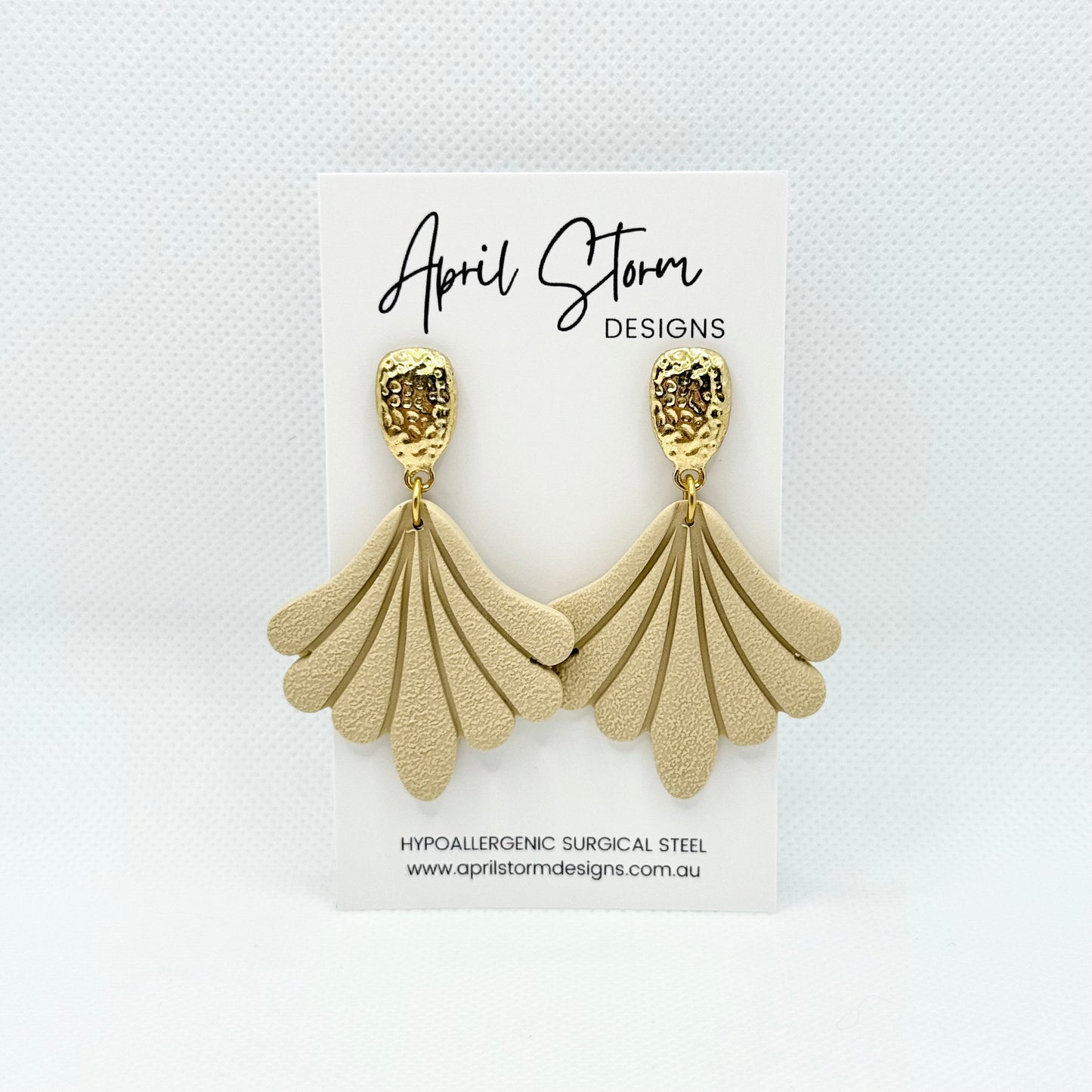 Statement Dangles - Beige