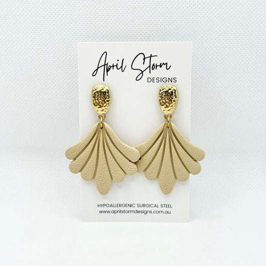 Statement Dangles - Beige