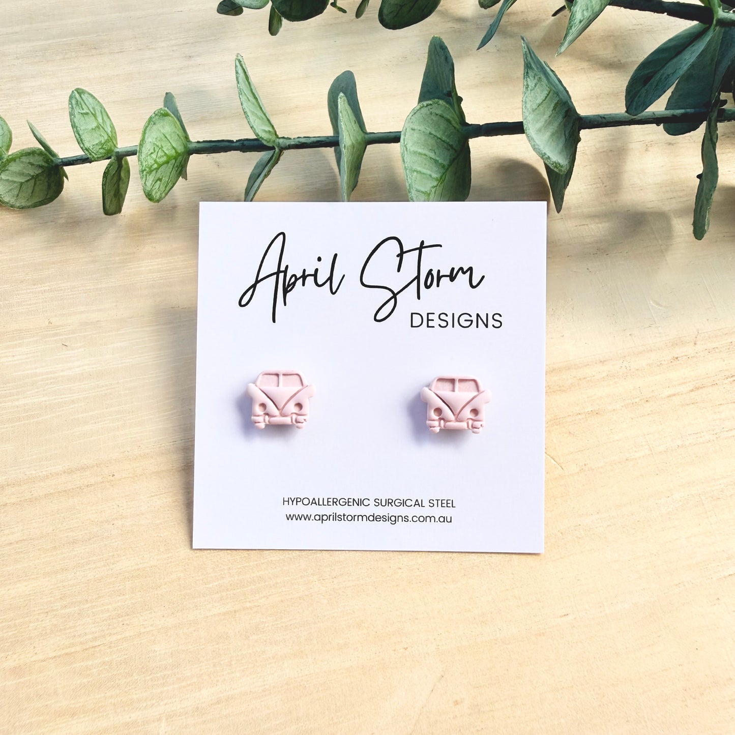 Kombi Stud Earrings - Light Pink