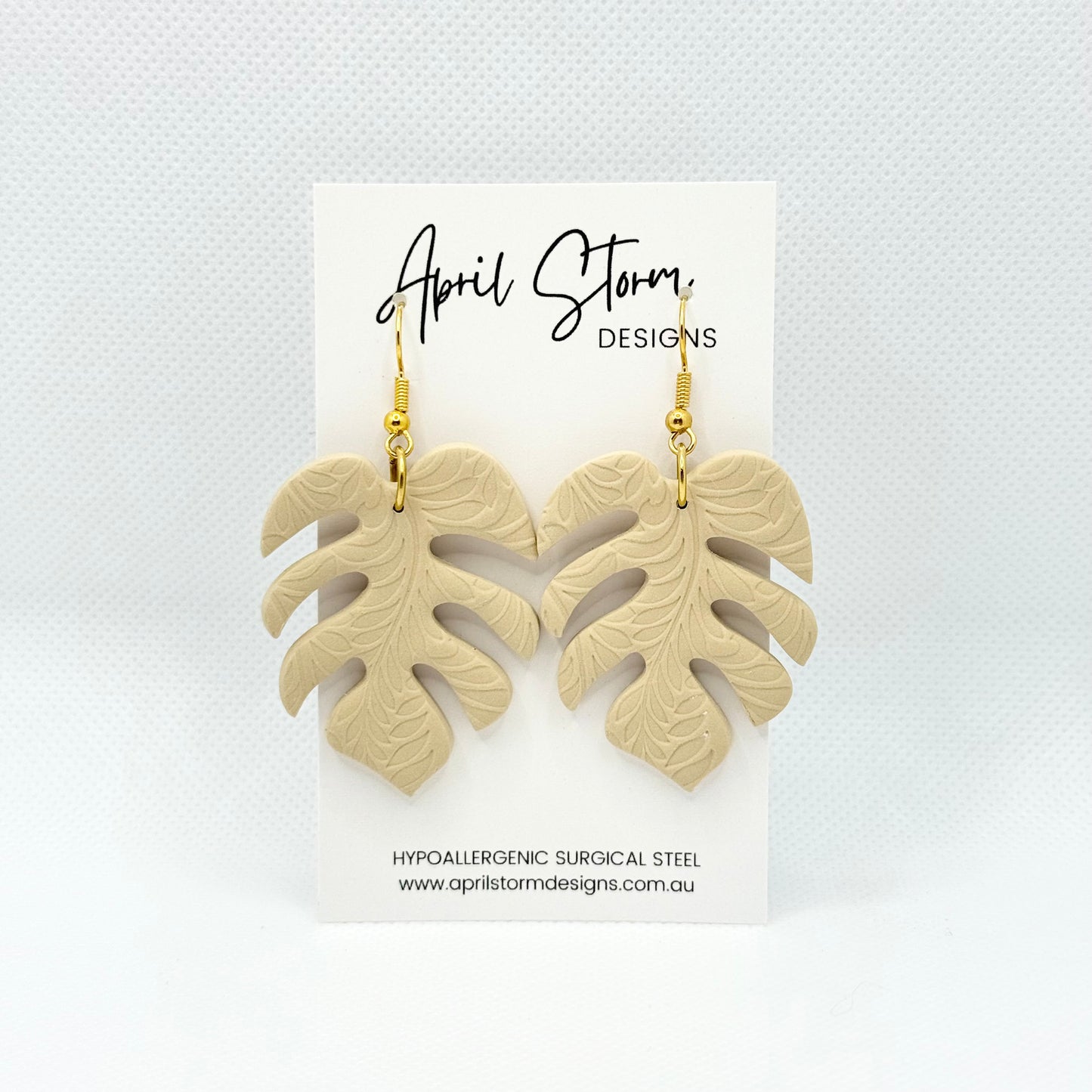 Statement Dangles - Beige