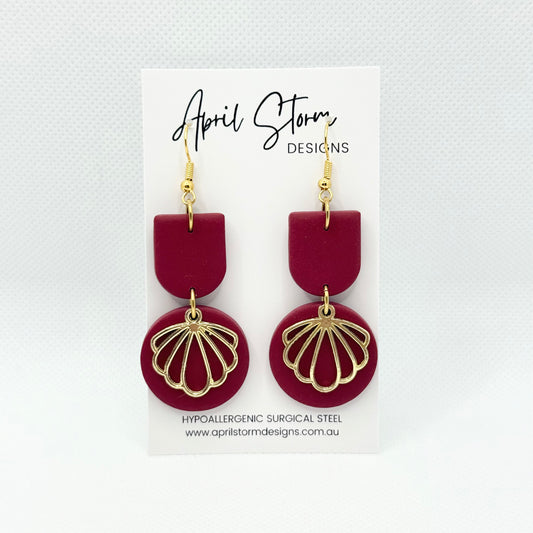 Statement Dangles - Dark Red