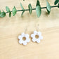 Flower Hoop Earrings - White