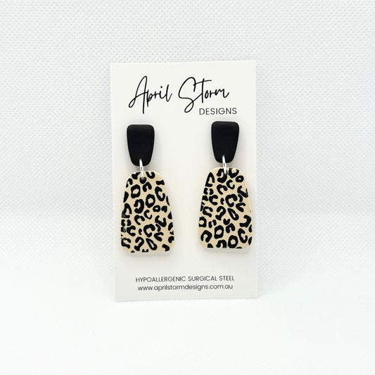 Statement Dangles - Leopard Print