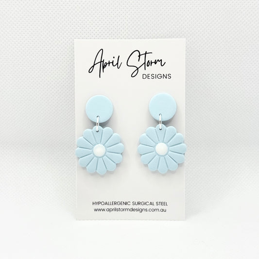 Daisy Statement Dangles - Blue