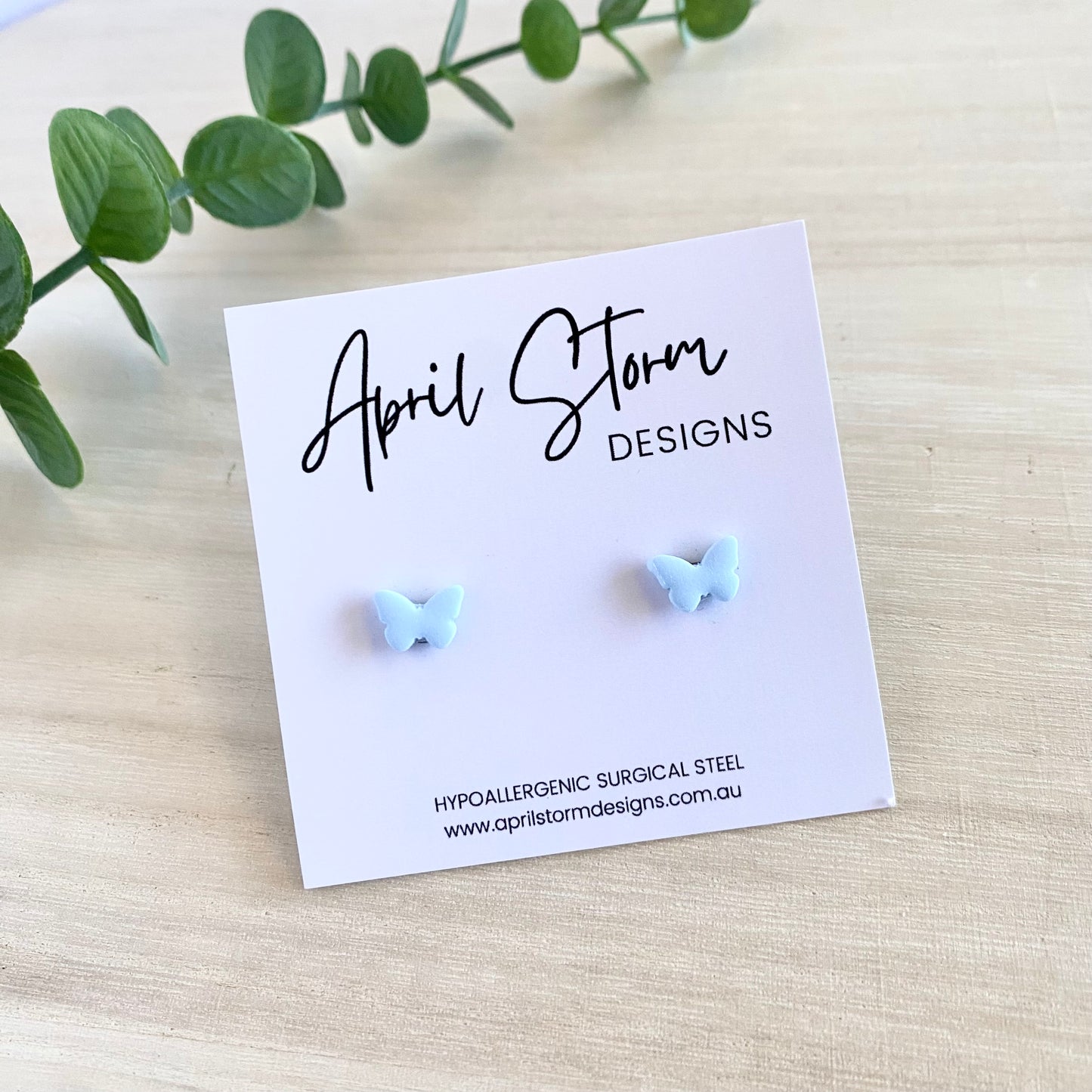 Butterfly Stud Earrings - Blue