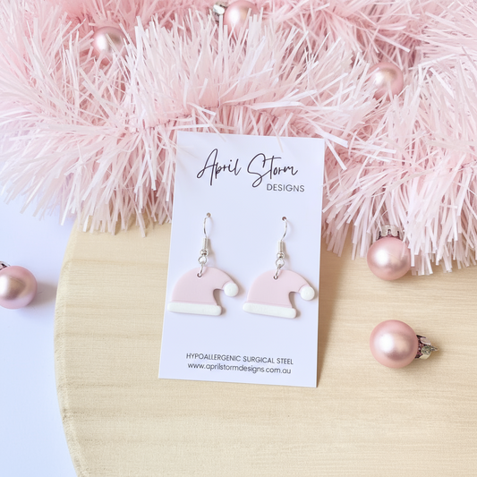 Santa Hat Dangles - Pink