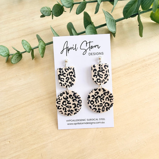 Statement Dangles - Leopard Print