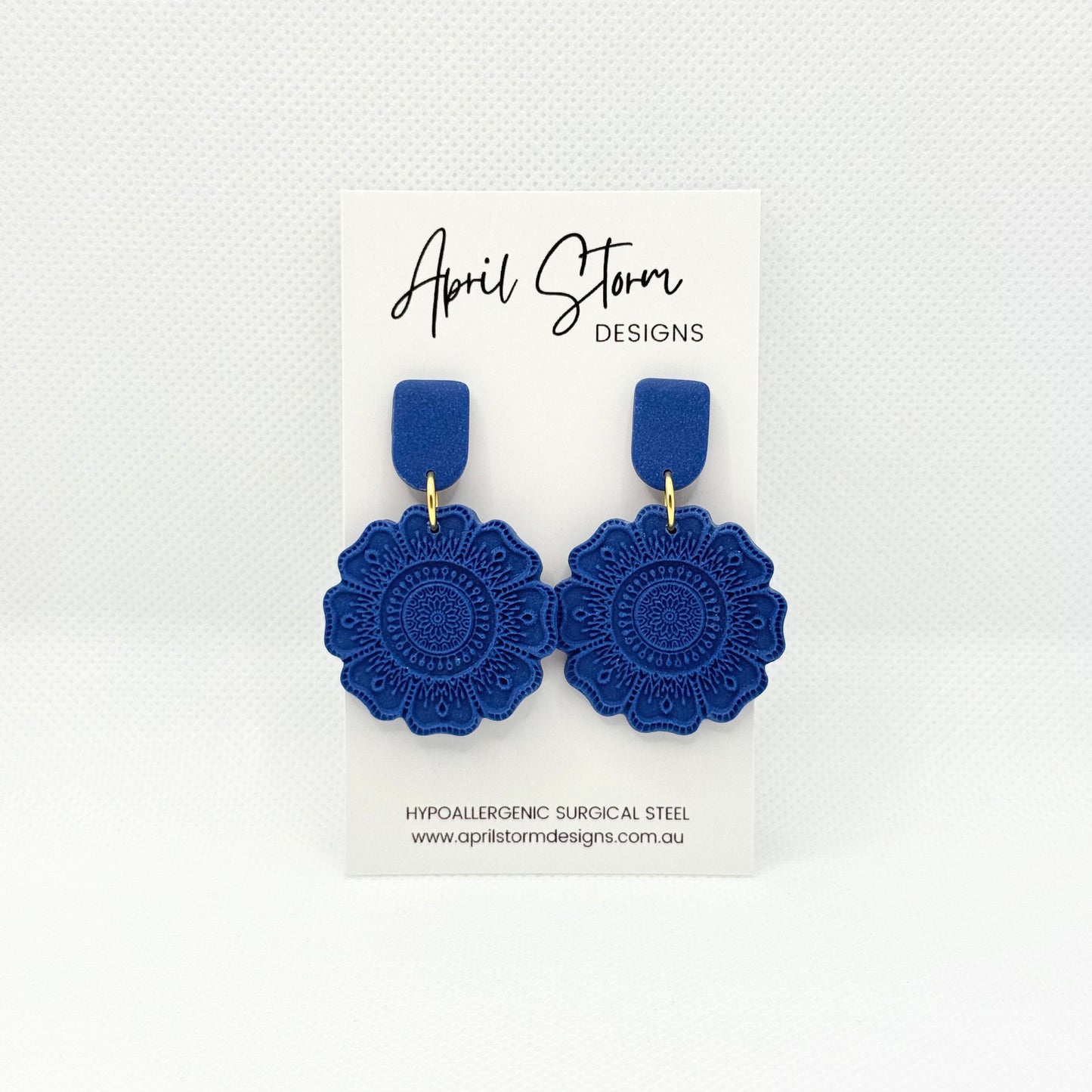 Statement Dangles - Navy