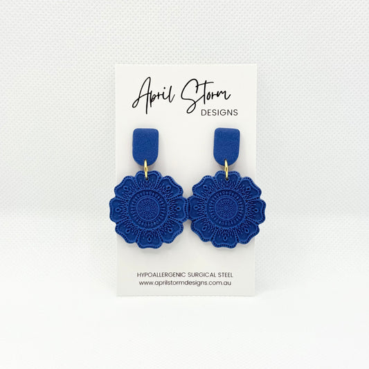 Statement Dangles - Navy