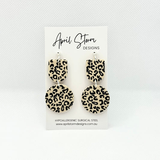 Statement Dangles - Leopard Print