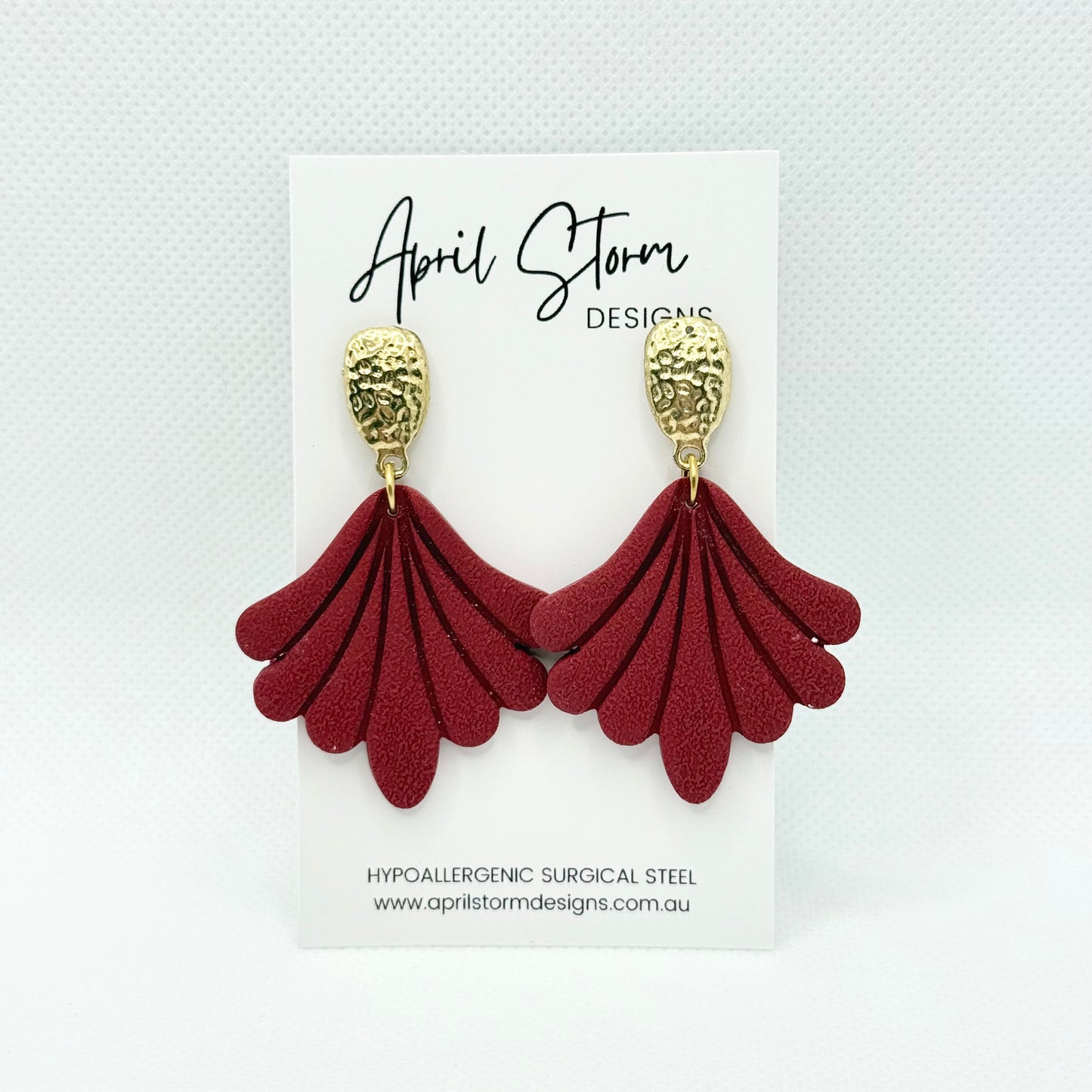 Statement Dangles - Dark Red