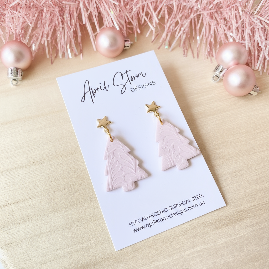 Christmas Tree Dangles - Pink