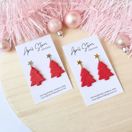 Christmas Tree Dangles - Red