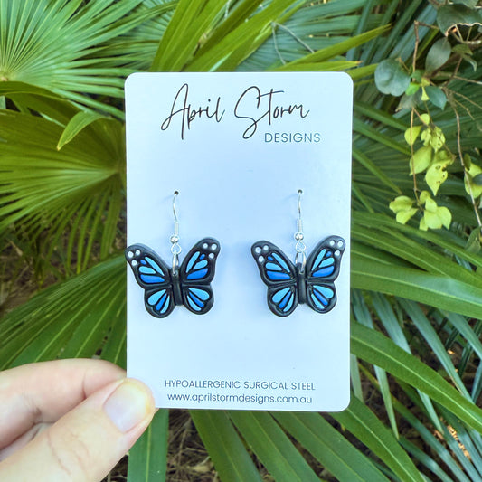 Butterfly Statement Dangles - Blue