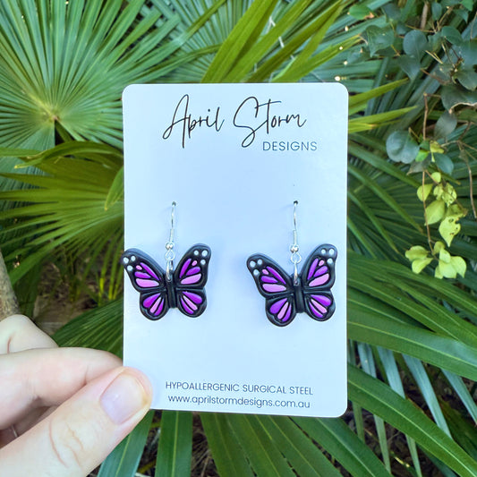 Butterfly Statement Dangles - Purple